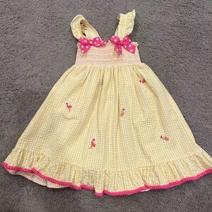 Goodlad Yellow Seersucker Flamingo Dress